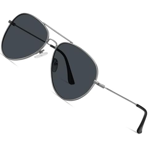 SIPLION Foxdon Pilot Driving Sunglasses Mens - UV 400 Anti Reflective Sun Glasses S3030 Gun grey Cover