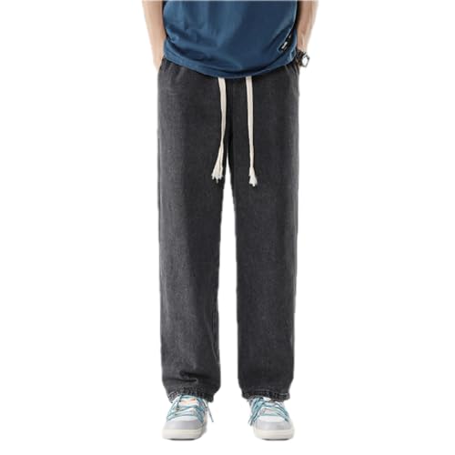 Jeans Pants Trousers Denim Summer Thin Drawstring Rubber High Street Port Style Trendy Men's Versatile