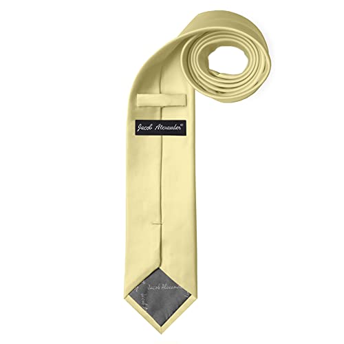 Image of Jacob Alexander Solid Color Mens Tie - Soft-lined Necktie - Timeless Formal Look for Weddings and Business - (Regular Size)
