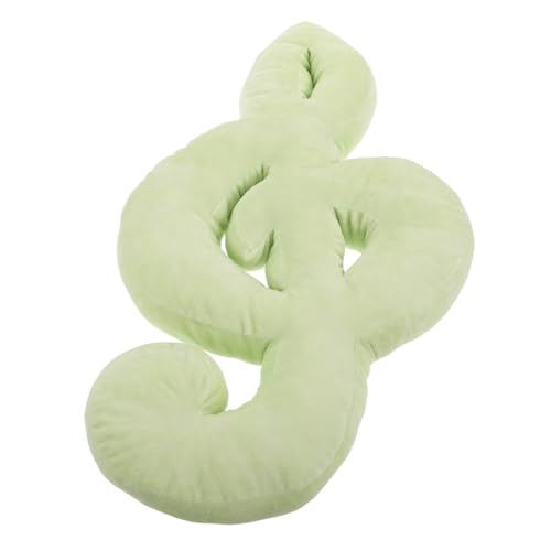 Oreiller rond vert en peluche avec soutien lombaire pour fauteuil