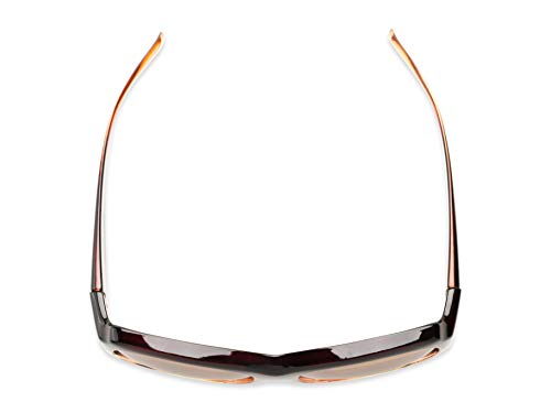 Solar Shield Polarized Fits over Santa Monica Rectangular Sunglasses CRML AMB Size M/L, FREE Microfabric Case included4