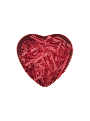 Image of Thin Shredded Paper Crinkle Paper Grass Strips Gift Tray Decoration, Gift Hamper Decorations, Gift Box fillers, Wedding Birthday & Valentines Day Gift (200 Grams, Red)
