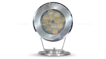 A K Lighting 12 LED 36 WATT Full SS Body Ring Type Fountain Light | Underwater Waterproof Fountain Stand Light. (RED)