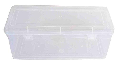 Image of Feliz Sunrise Clear Plastic Medium Rectangular Storage Box Size 8.75 x 3.75 x 3.5 inches (Set of 3)