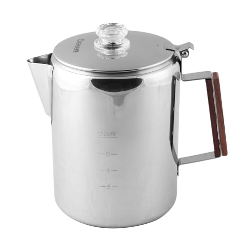 Coghlans Stainless Steel Coffee Pot - 12 Cup Percolator for Camping Outdoor Adventures and Stovetop Brewing - Durable Portable Coffee Brewer for Classic Flavor product thumbnail 2