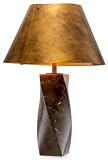 Matériau : marbre, acier Casa Padrino Lampe de Table de Luxe en marbre avec Abat-Jour en métal Marron/Laiton Vintage Ø 53 x H. 78 cm