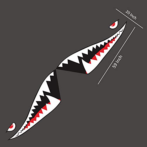 Image of Shark Mouth Car Decal, PVC Shark Teeth Sticker for Car SUV Van Truck, Pack of 2 (Type A)