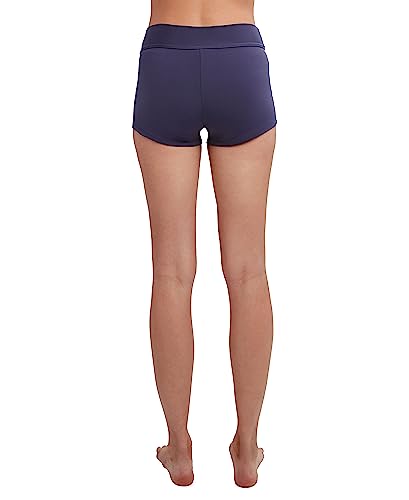 Nautica Womens Mid-Rise Flattering Wide Waistband Boy Leg Swimsuit Bikini Bottoms, Deep Sea Navy, Medium Us #TOP2