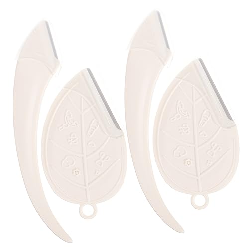 VICASKY 4 Piezas Cejas Trimmer Set Afeitadora Para Las Mujeres En La Cara Pequeña Inoxidable Hombres Cejas De Afeitado De La Cara Oblicua Macro Cuchillas De Afeitado Facial 4 Cromo Macro Cuchillas