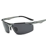 hqpaper Aluminium Magnesium polarisierte Sonnenbrille Geschäftsmänner Sonnenbrille Angeln Fahrer fahren Spiegel-Gun Frame Black Grey Sheet C5