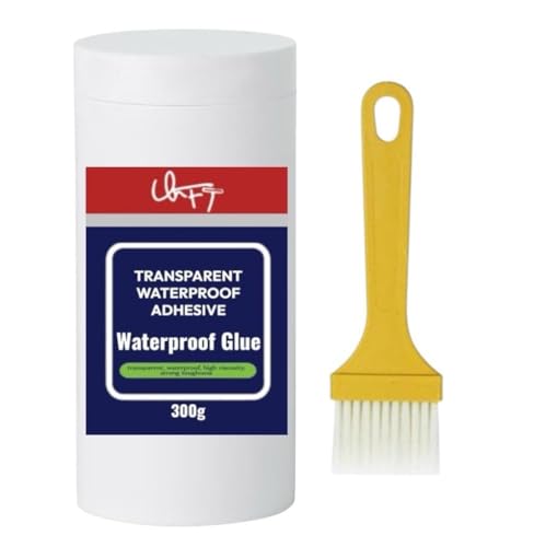 Image of Crack Seal Glue 300gm with Brush Transparent Waterproof Resin Epoxy for Roof Leakage Crack Seal Agent Roof Water Leakage Solution Water Proof Glue for Waterproofing (300 GM / 1 PACK)