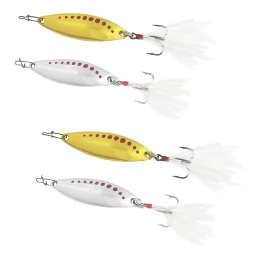 【オルルド釣具】ジグなみのかっ飛びヒラメスプーン 「ヒラルドＡ」 30g 2カラー（金/銀） 4個セット ヒラメ・マゴチ・ブリ・カンパチ・ヒラスズキ・シーバスなどソルトゲームに ネイティブでのトラウト・ブラウン狙い/河川でのブラックバスなどに メタルジグ ジグスプーン qb100157a03n0 1枚目