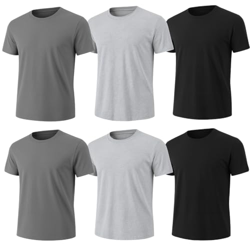 6-Pack Bulk Men’s T-Shirts – Soft Pre-Shrunk Premium Cotton, Short