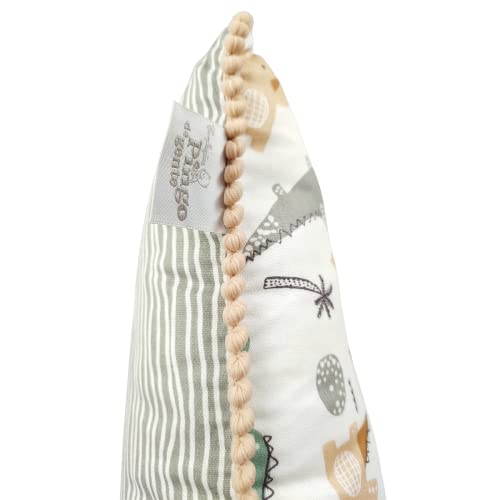 Almofada Amamentação Luxo Bebê Menino Dupla Face Dinossauros 100% Algodão