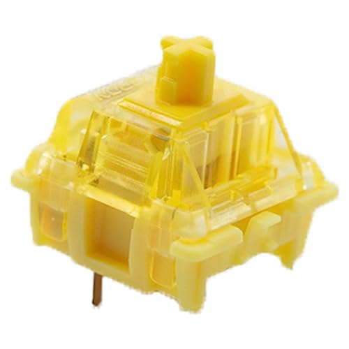 GATERON Interruptores de teclado linear amarelo fantasma, LED RGB pré-lubrificado 50gf 3 pinos, inte