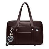 DIRRONA Bolso Bandolera Mujer de Cuero PU - Bolso Tote Elegante Estilo Académico para Trabajo, Estudio y Uso Diario Marrón Chocolate