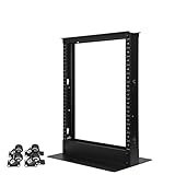 Aeons 13U 2 Post Open Frame Server Network Relay Rack for 19 Inch Networking Data & IT Devices A/V Equipment, Durable 2-Post Rack 13 U Aluminum Extrusion, Black