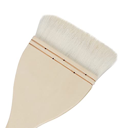 Mouyat 6 Pieces 6 Sizes Hake Brush Set, Flat Hake Brushes With Wood Handle, Hake Paint Brush For Watercolor, Wash, Acrylic, Ceramic And Pottery Painting, 1”/ 1.5”/2”/2.5”/3”/4” #TOP5