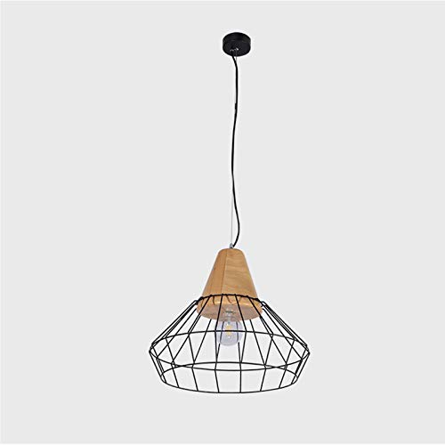 Plafonnier suspension moderne E27 cage noire lustre pour chambre