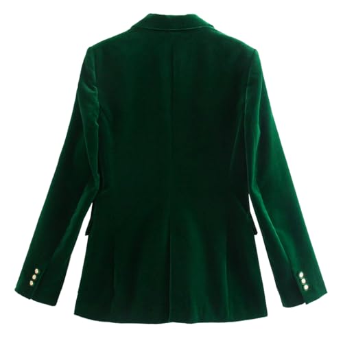 R.Vivimos Velvet Blazers for Women 2025 Fall Winter Casual Long Sleeve Front Button Warm Jackets Coat with Pockets2