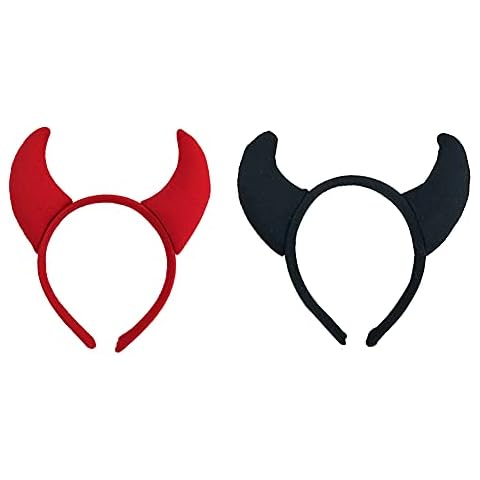 Halloween Headband for Women Devil Horns Headband for Girls 2 Pcs Demon Horns Hair Bands for Halloween Accessories Cover