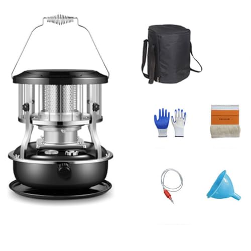 HJJ 石油ストーブ 灯油ストーブ 急速加熱炉 対流加熱 省エネ 調節可能な炎 高さは自由に調節可能 多機能 電源不要 寒さからの保護 屋内 屋外 中庭 キャンプに適しています (ブラック,石油ストーブセット)