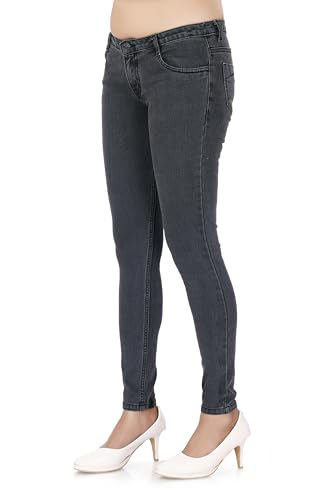 Image of TWGE - Women's Low Rise Skinny Fit Jeans - Single Button, Stretchable Denim Pants - Ankle Length - Stylish Casual Wear