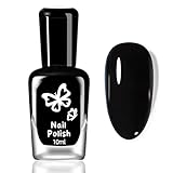 Schwarz Nagellack - Glossy Natürlicher Shimmer Quick Dry Nail Polish, Ungiftig tiefschwarz...