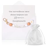 Hestya Cadeau pour Marraine Porte-Clés Carte une Merveilleuse Soeur...