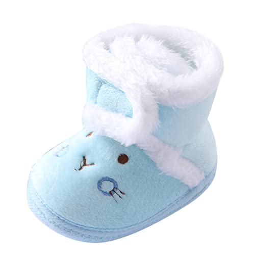 Baby Winterstiefel Säuglingskleinkind Wärmende Schuhe Neugeborene Säuglings Mädchen Jungen Weiche Stiefeletten Schneestiefel Wärmeschuhe Warm Halten Haarball Kleinkindschuhe (Blau, 0-3Monate) Cover