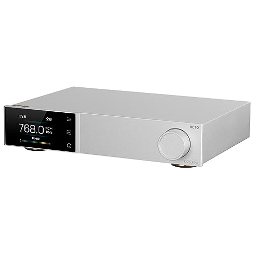 Topping D70 Pro OCTO Hi-Res DAC: 8X CS43198 Flagship Chips, Bluetooth5.1 Wireless Audio DAC, USB/AES/BT/Opt/Coax Input XLR/RCA Output, Home Audio DA Converters, Preamp DAC with Color Display (Silver)