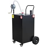 50 Gallon Fuel Caddy,Portable Gas Storage Tank With 4 Wheels,Manual Transfer Pump,Fuel Transfer Storage Tank Gasoline Diesel Can for Cars,Lawn Mowers,Trucks,ATVs,Boats