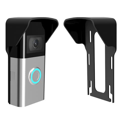 Mars Outpost No Drill Rain Cover for Battery Video Doorbell Pro Plus1 2 2nd Gen 3 3 Plus 4 Mounting Plate Sturdy Slim Anti Glare and Height Adjustable Wireless Doorbell Weather Protector