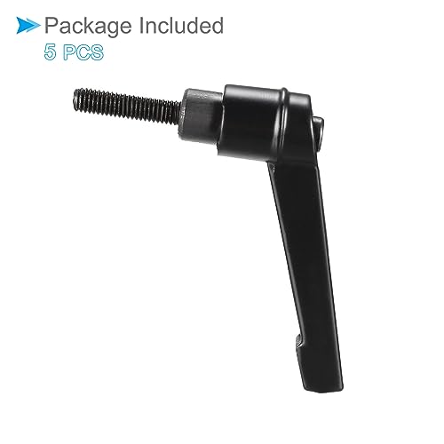 Image of Clamping Lever Handles, M5 x 20mm Male Thread, Adjustable Quick Release Locking Rotating Bolt Knobs Black - (Applications: for Lathe Machinery), 5-Pieces