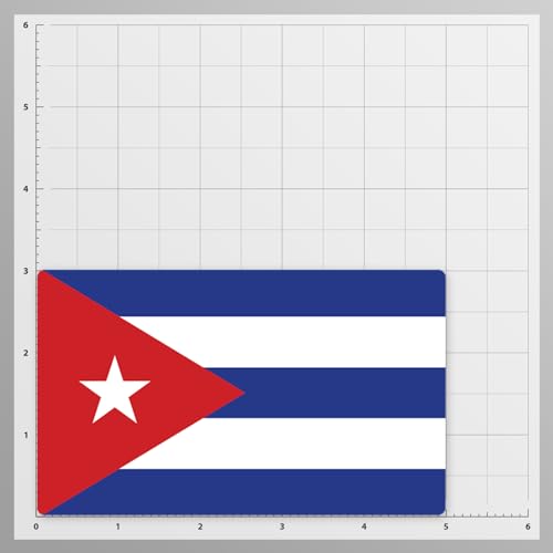 Image of World Country Flag Decal Stickers - Two Pack - for Cars Windows Bumpers Laptops Tablets Tumblers Cups Walls (Cuba)