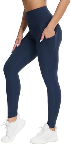 THE GYM PEOPLE Damen High Waist Stretch Sport Leggings Yogahose mit Taschen | Luftschicht-Design, Ultraweich, Kompression und Halt, Atmungsaktiv, Feuchtigkeitsableitend, 2 Taschen,
