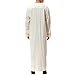 Arab Costume for Men Meditation Robe Tunic Thobes Jubba Muslim Mens Caftan Sackcloth Prayer Kaftan Night Gown Nightgown Shirt Men's Sleep Gowns Long Nightshirts A-Beige