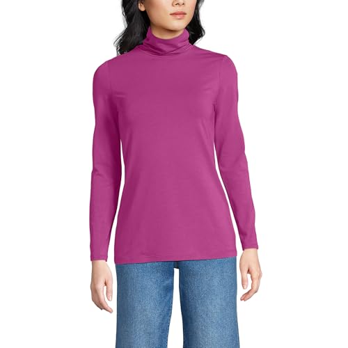 Image of Lands' End Lightweight Jersey Long Sleeve Turtleneck