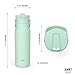 Zak Designs Harmony Water Bottle for Travel or At Home, 32oz Recycled Stainless Steel is Leak-Proof When Closed and Vacuum Insulated with Straw Lid and Carry Handle (Icicle Mint Green)