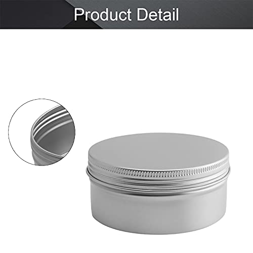 Othmro 5Oz Metal Round Tins Aluminum Tin Cans Jar Refillable Containers 150Ml Tin Cans Tin Bottles Containers With Screw Lid For Lip Balm Crafts Cosmetic Candles Silver 83×38Mm #TOP3