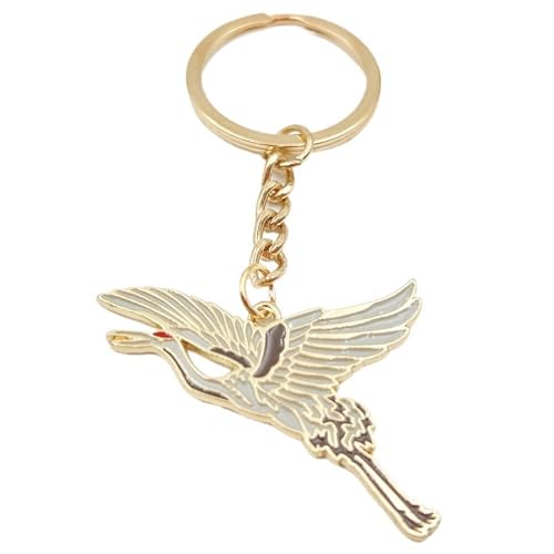 Porte-clés de voiture avec pendentif grue chic pour sacs et accessoires de taille