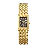 WAIZJLOUS Women's Square Gold Watch: Rectangular Case Stainless Steel Detachable Strap Luxury Watches Ladies Vintage Fashion 3ATM Waterproof Analog Quartz Wristwatch(Black)