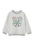 Print placé sur le devant VERTBAUDET Sweat Tennis garçon Gris chiné 8A