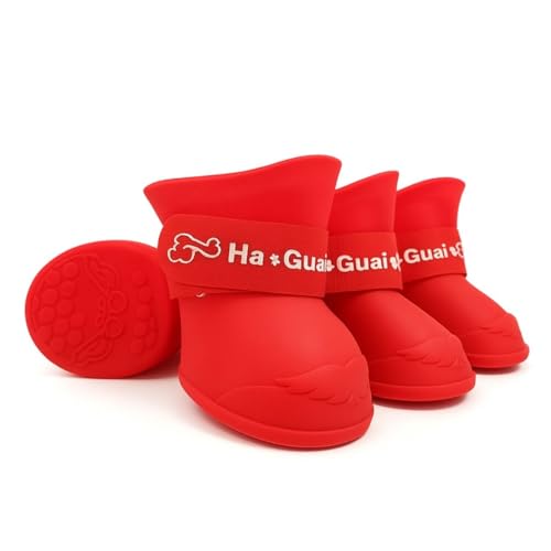 Bota de Silicone Vermelha para Cachorro Botinha Pet (VERMELHA, MÉDIO (M))