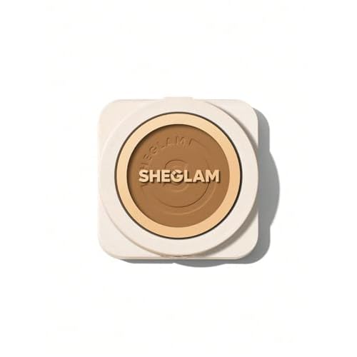 SHEGLAM SKin-Focus Full Coverage Powder Foundation Oil-Control Lightweight Face Pressed Powder Makeup-Honey
