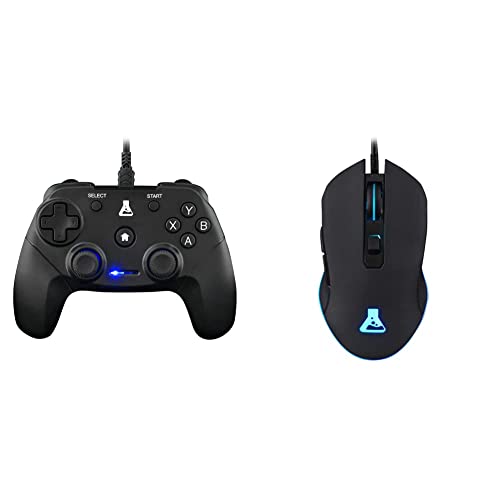The G-Lab K-Pad Thorium USB Wired PC & PS3 Gaming Controller with Built-in Vibration, Wired Gamepad - Noir & Kult Helium Souris Gamer Filaire USB - Rétroéclairage LED...
