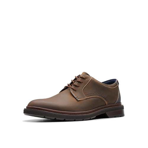 Clarks Burchill Derby, Hombre, Piel de Cera de Abeja, 42.5 EU