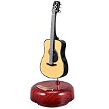 FUNOMOCYA Gitarren Spieluhr mit Drehsockel Filigranes Design Tisch Spieluhr für Wohndekor Geschenk für Büro und Zuhause