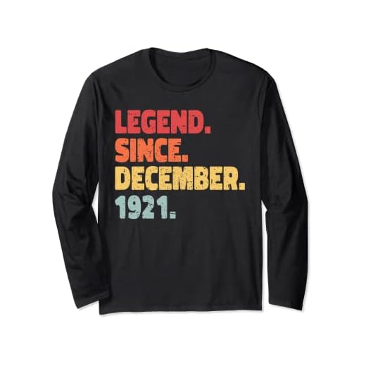 Legend Born Diciembre de 1921. Regalo de cumpleaños número 100 por 100 años Manga Larga
