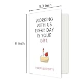 RollupJoy Funny Coworker Birthday Card, Humor Birthday Gifts for Colleague Boss, Cute Bday Greeting Card for Work Bestie Friend, Working with Us Every Day Is Your Gift